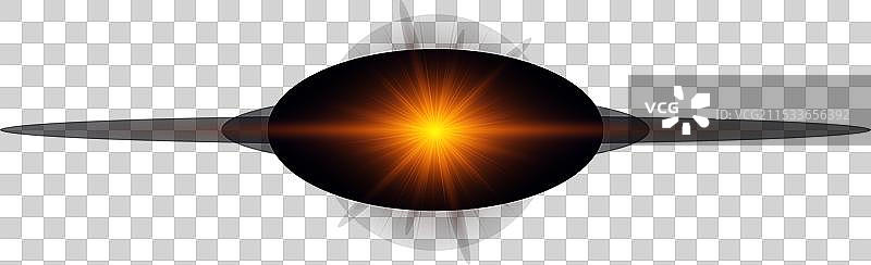 橙色水平光效镜头光晕图片素材