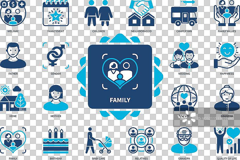 家庭实心图标集图片素材