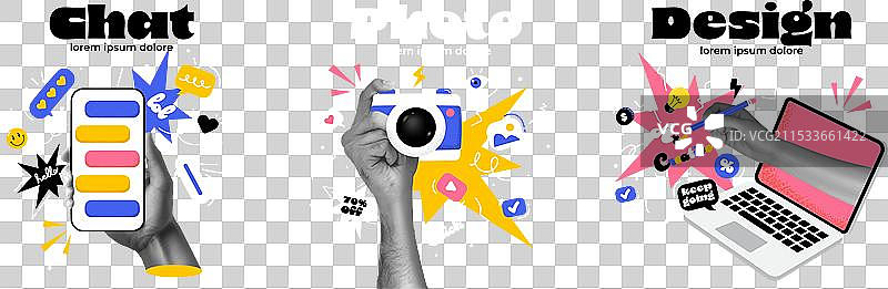 拼贴海报设计 - 用户界面设计图片素材