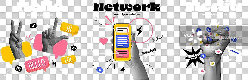 拼贴海报设计 - 社交媒体图片素材