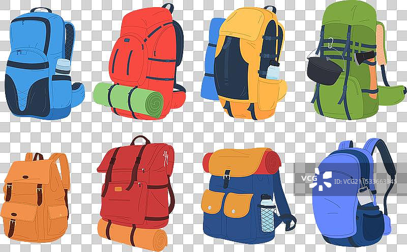 卡通风格的旅行背包图片素材