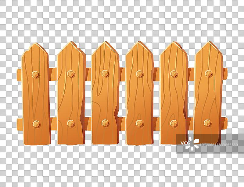 卡通木栅栏在简单背景前面图片素材