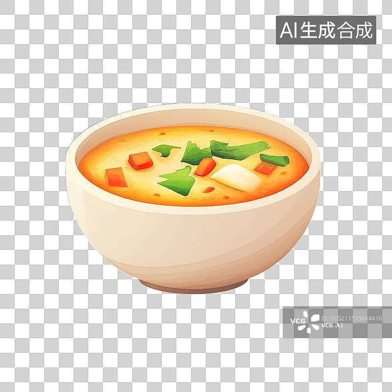 【AI数字艺术】3D卡通一碗热汤图片素材