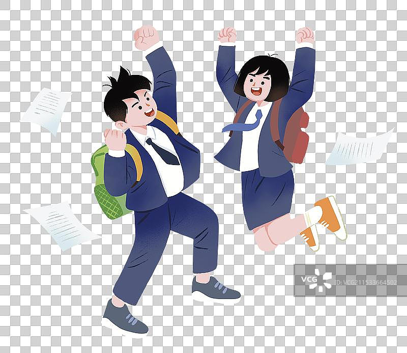 彩色插画 手绘 女生 校园 创意 成功 收获 知识 登到山顶  学习 知识 男生女生坐着 跳起来 庆图片素材