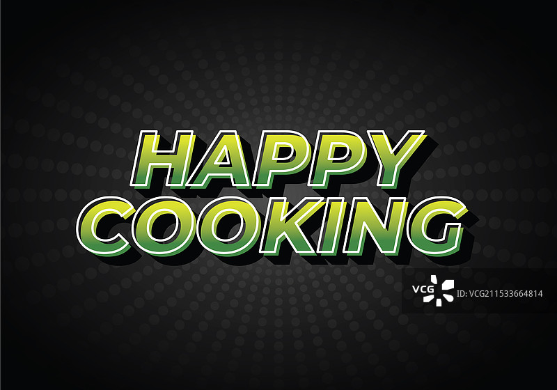 引人注目的3D效果“快乐烹饪”文字设计图片素材