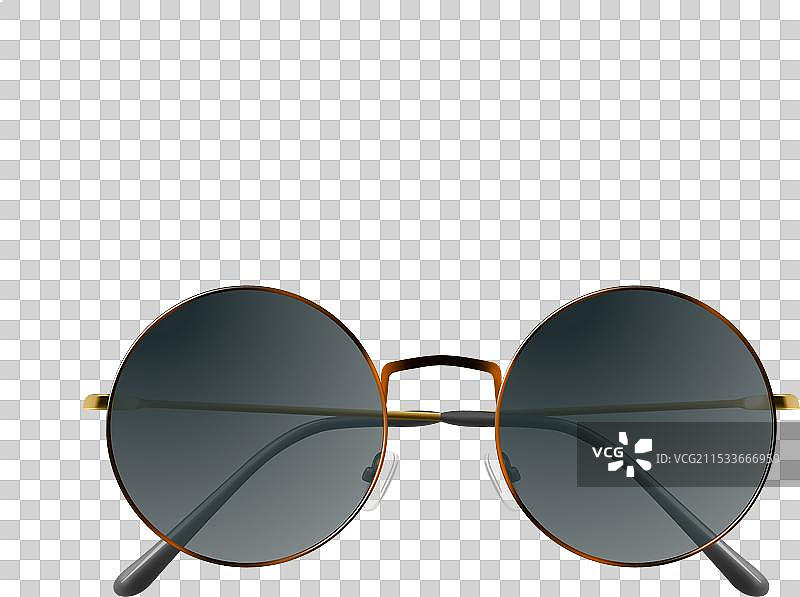 3D 逼真的时尚圆框眼镜图片素材