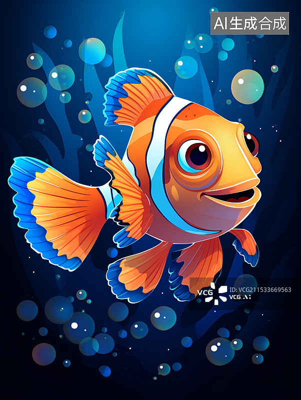 【AI数字艺术】小丑鱼插画图片素材