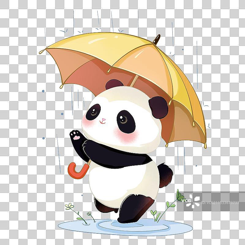 撑伞的熊猫图片素材