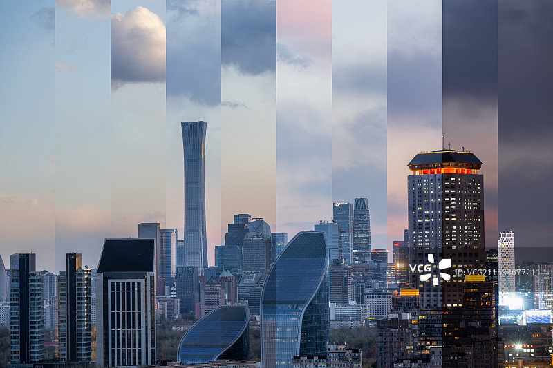 北京CBD时间切片图片素材
