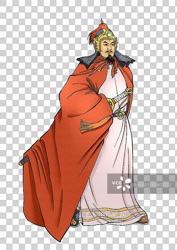 民族英雄郑成功国风水墨风彩稿图片素材