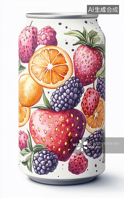 【AI数字艺术】装碳酸饮料和果汁的易拉罐图片素材