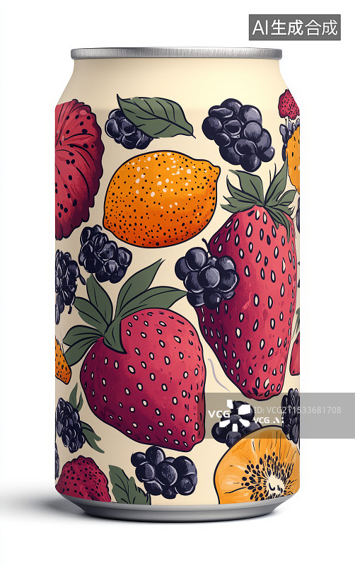【AI数字艺术】装碳酸饮料和果汁的易拉罐图片素材
