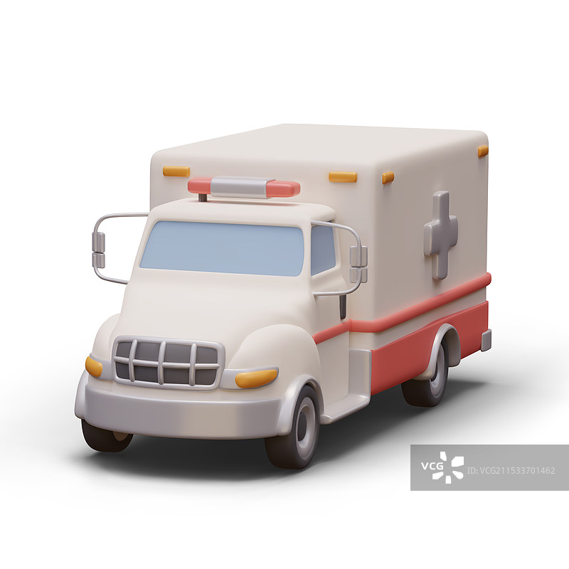 医院、诊所和救护车的3D运输图片素材