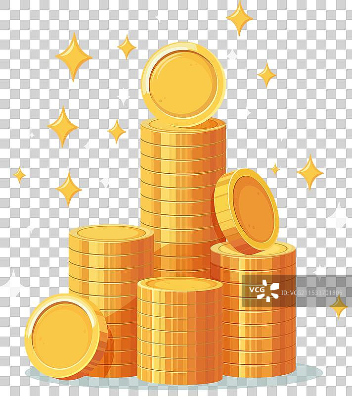 一堆闪亮的金币图片素材