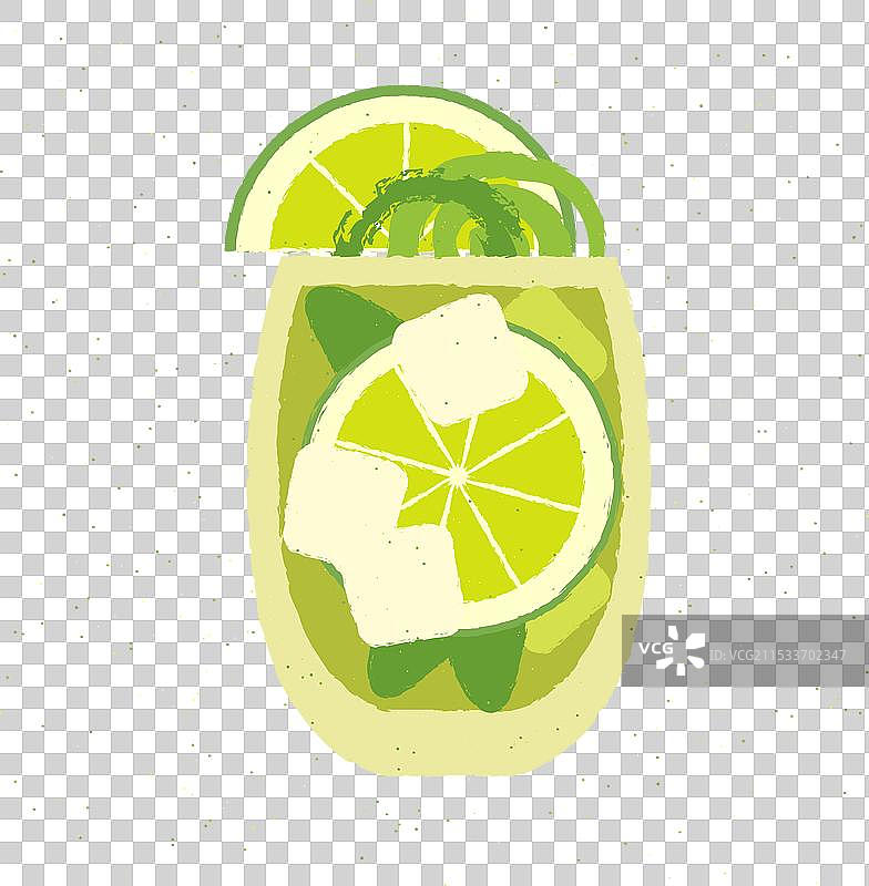 绿色鸡尾酒，配有柠檬皮和辣椒图片素材