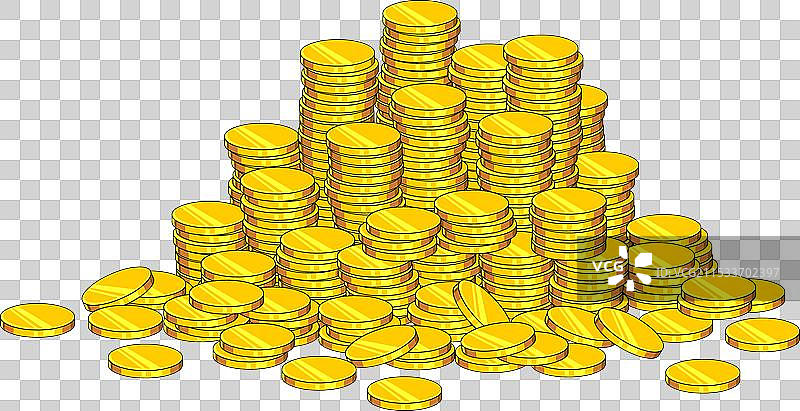 卡通金币堆现金图片素材