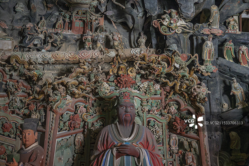 洪洞-广胜寺上寺地藏殿彩塑图片素材