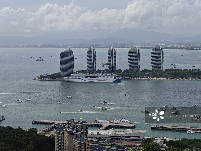 大东海旅游区 三亚凤凰岛度假酒店俯瞰图 鹿回头景区图片素材