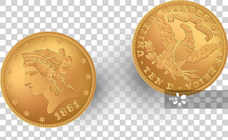 1881年鹰型10美元金币图片素材