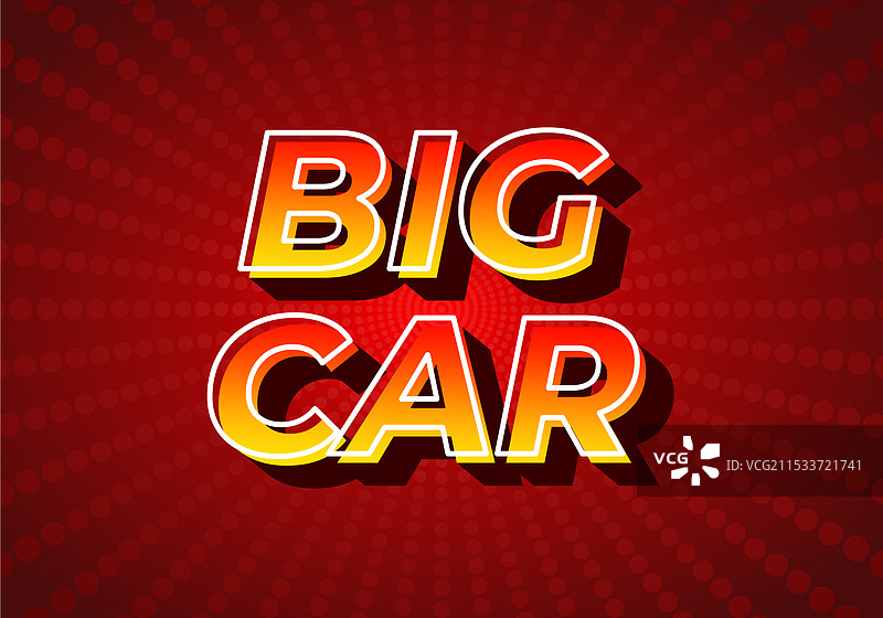 3D风格渐变黄色的大车文字效果图片素材