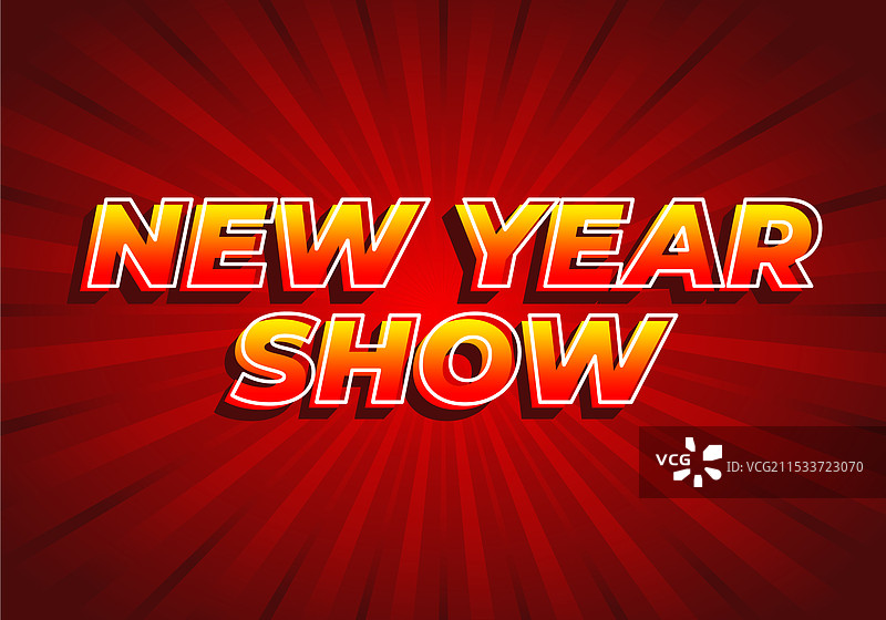 新年秀文字效果，黄色和红色搭配图片素材