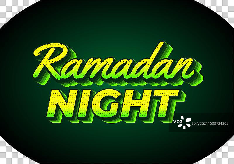 3D效果的拉马丹夜晚文字设计图片素材