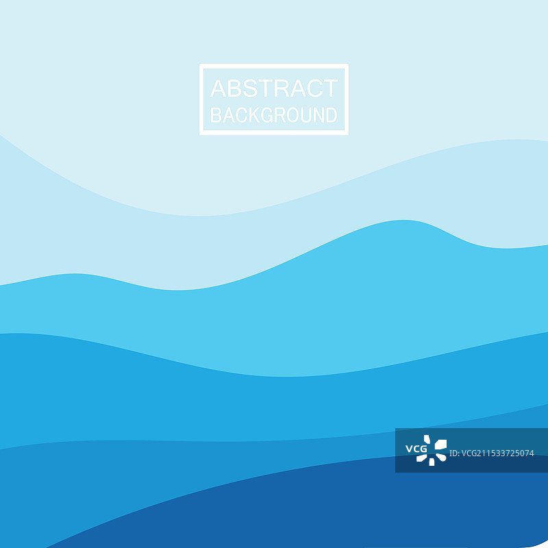 蓝色波浪抽象背景平面设计库存图片素材