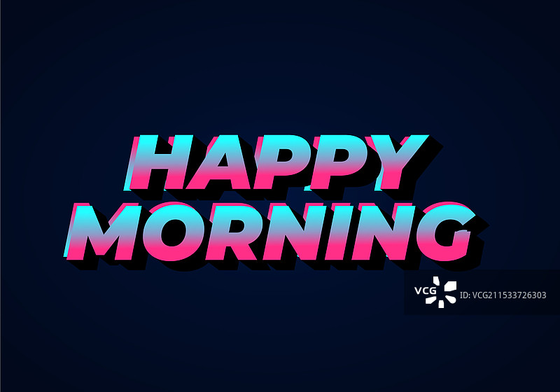 引人注目的3D效果快乐早晨文字图片素材