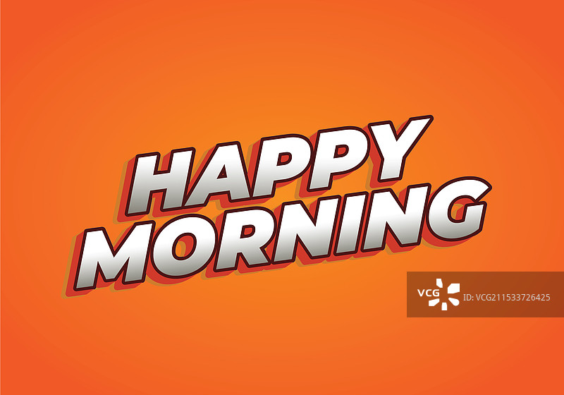 引人注目的3D效果快乐早晨文字图片素材