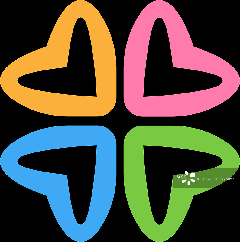 字母X爱心标志图标设计模板图片素材