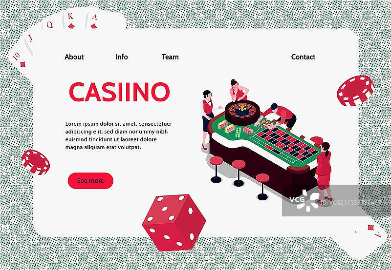 赌场等距概念横幅图片素材