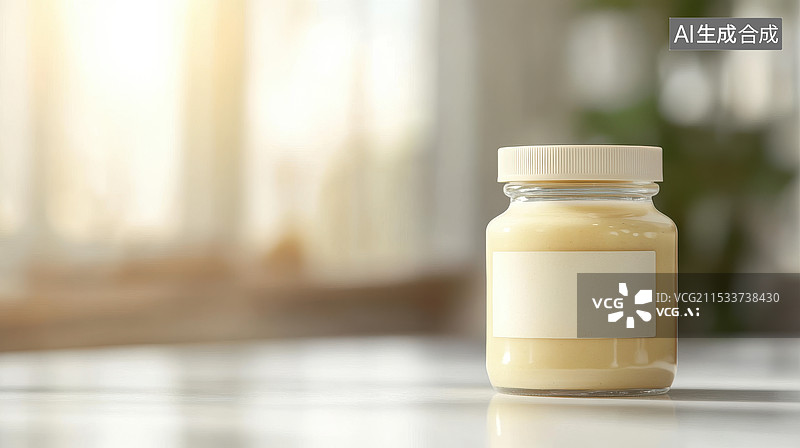 【AI数字艺术】透明罐中的椰子油图片素材