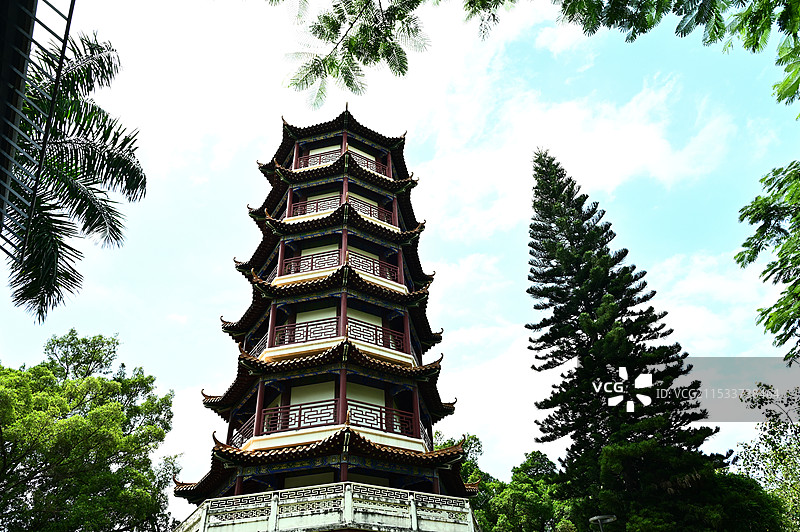 深圳龙园阳光下的古塔图片素材