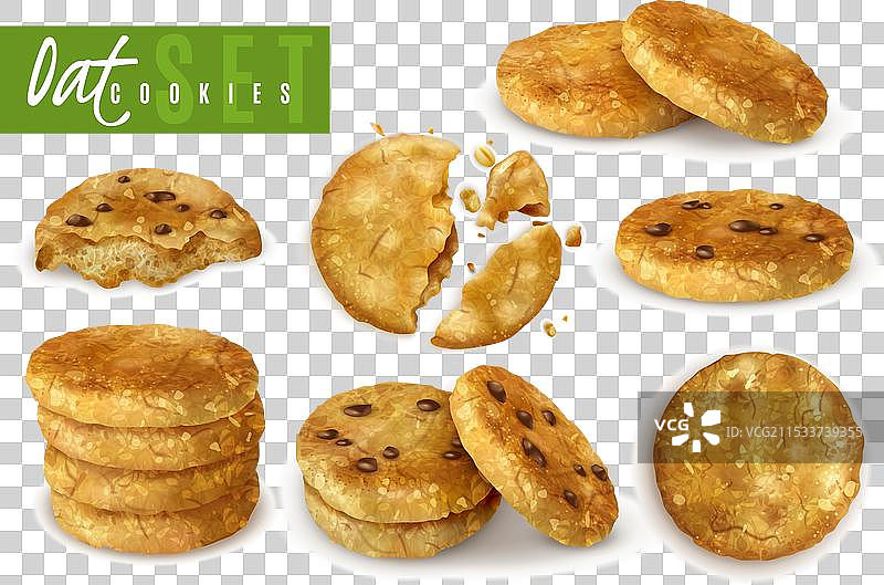 现实主义燕麦饼干套装图片素材