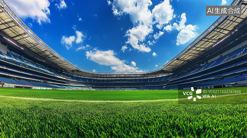 【AI数字艺术】足球场球场，足球背景图片素材