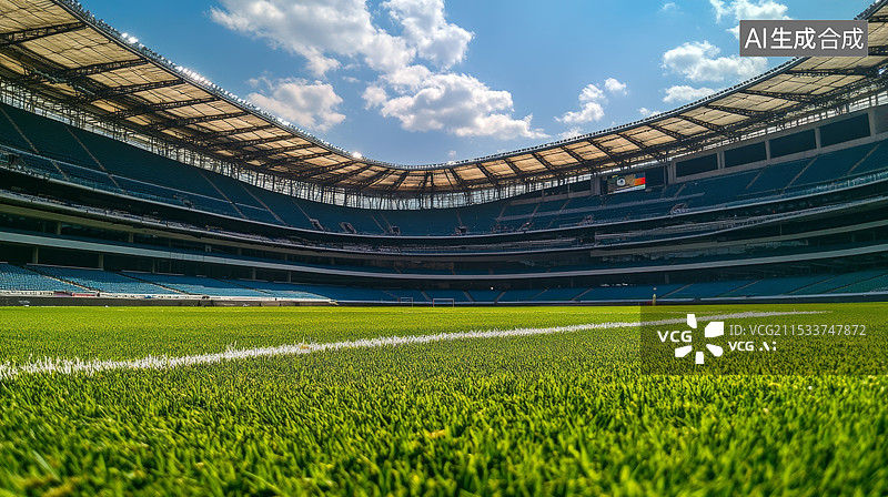 【AI数字艺术】足球场球场，足球背景图片素材