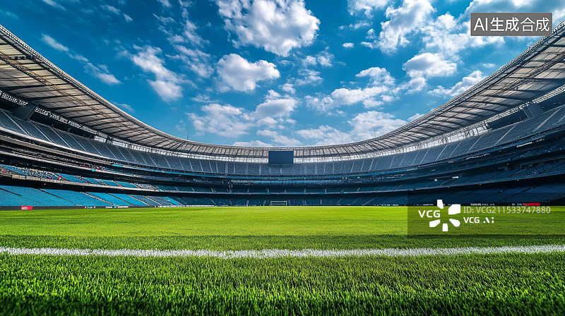 【AI数字艺术】足球场球场，足球背景图片素材