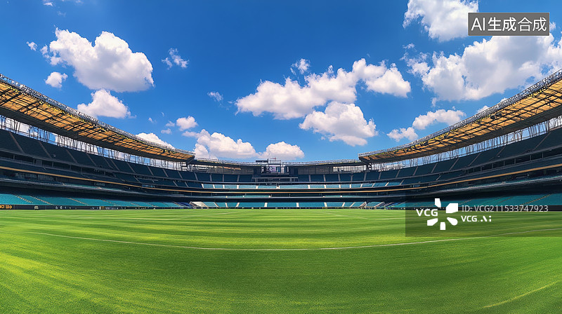 【AI数字艺术】足球场球场，足球背景图片素材