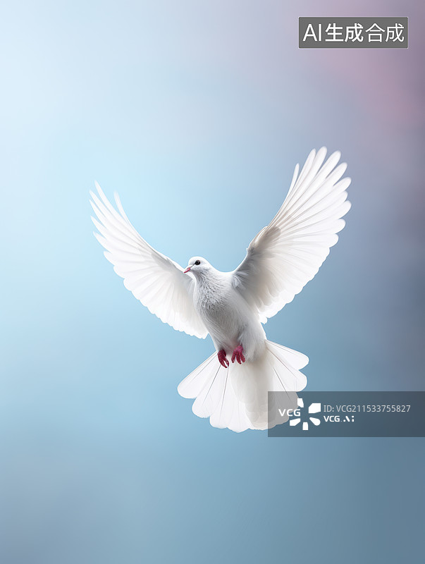 【AI数字艺术】圣洁的白鸽,和平的象征图片素材