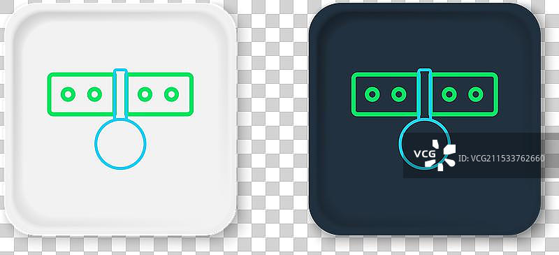 带有姓名标签的领子图标，孤立在白色背景上图片素材