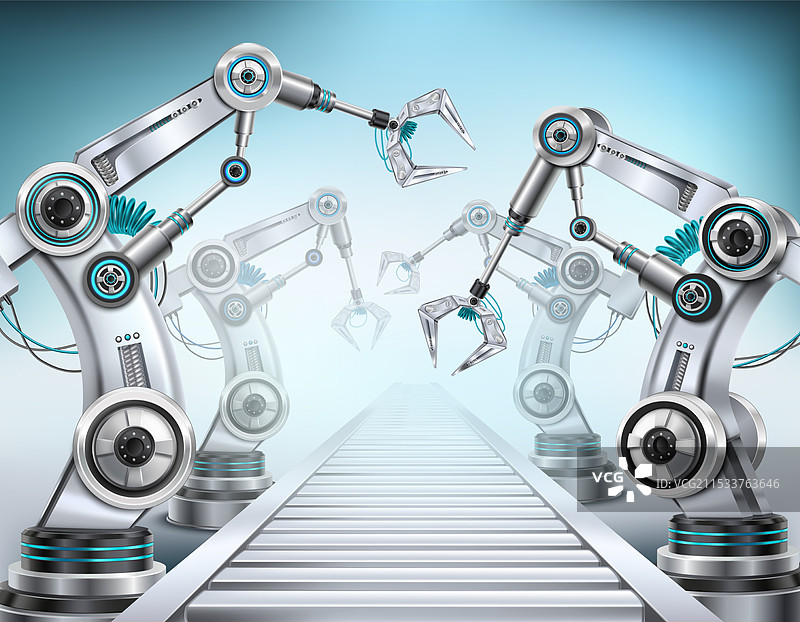逼真的机械臂构图图片素材