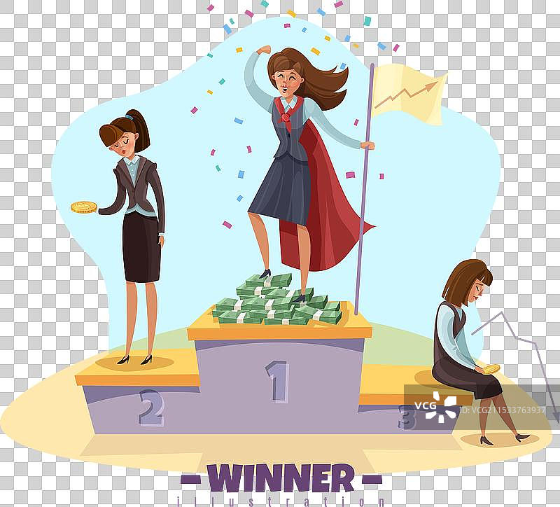 商业获奖者领奖台背景图片素材