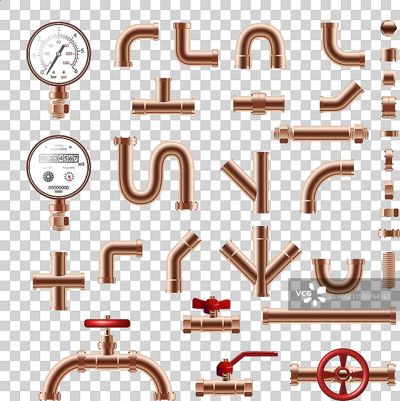 逼真的管道设置图片素材