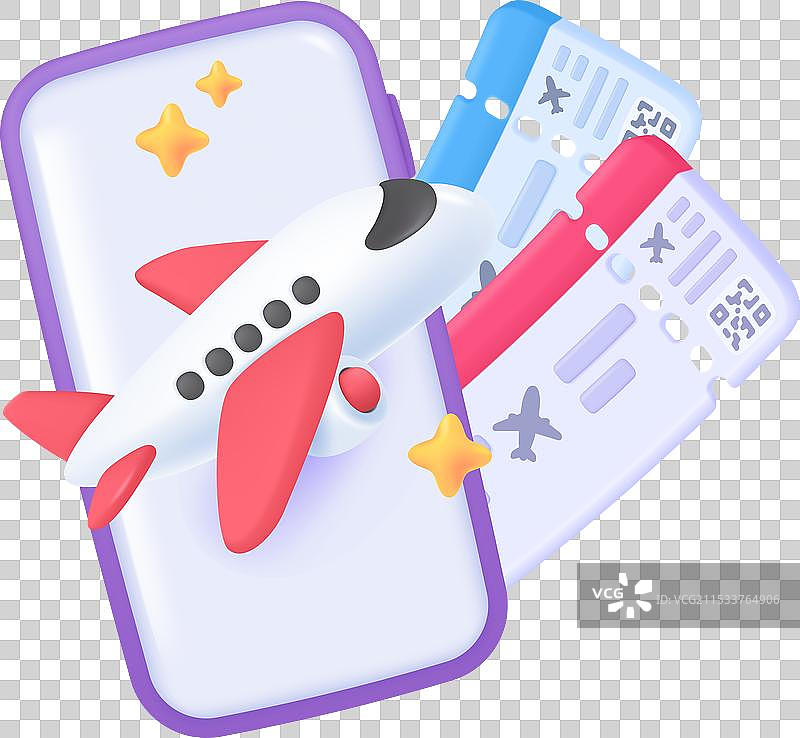 3D在线飞机票航空票预订图片素材