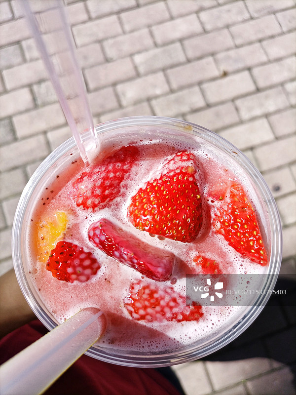 草莓冰沙奶昔图片素材