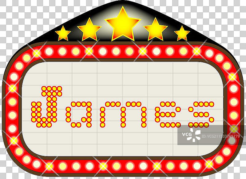 詹姆斯名字的电影院招牌图片素材