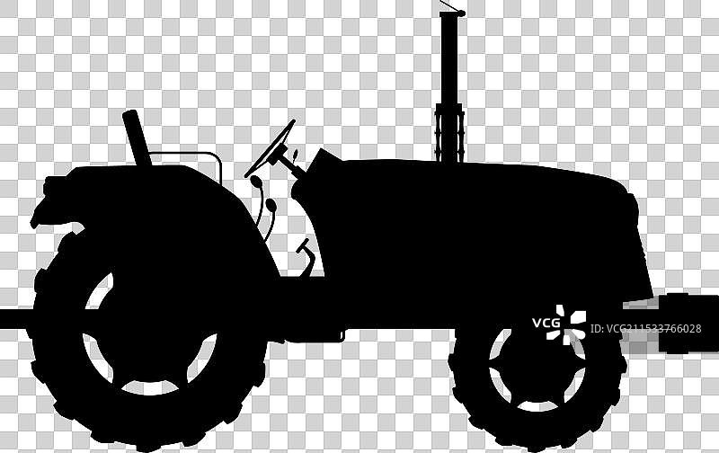 孤立的拖拉机轮廓图片素材