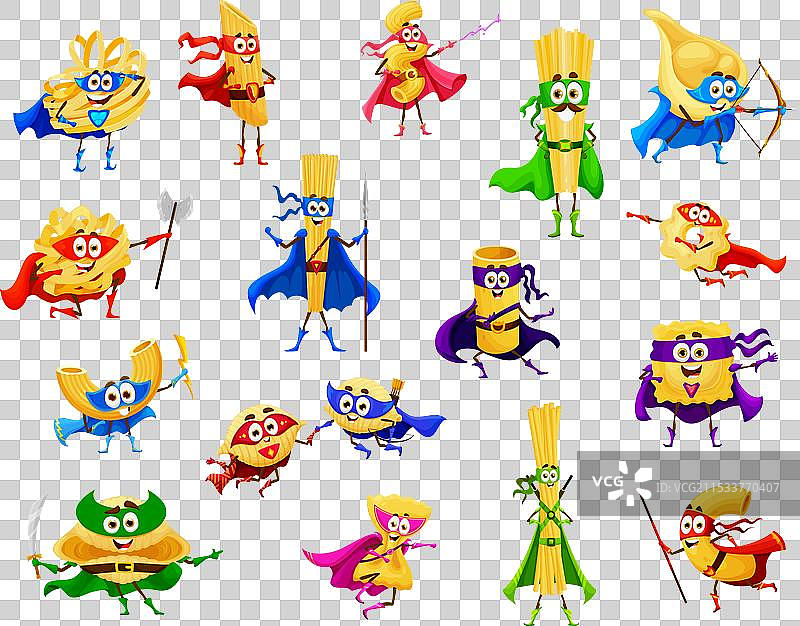 卡通意大利面食超级英雄角色图片素材