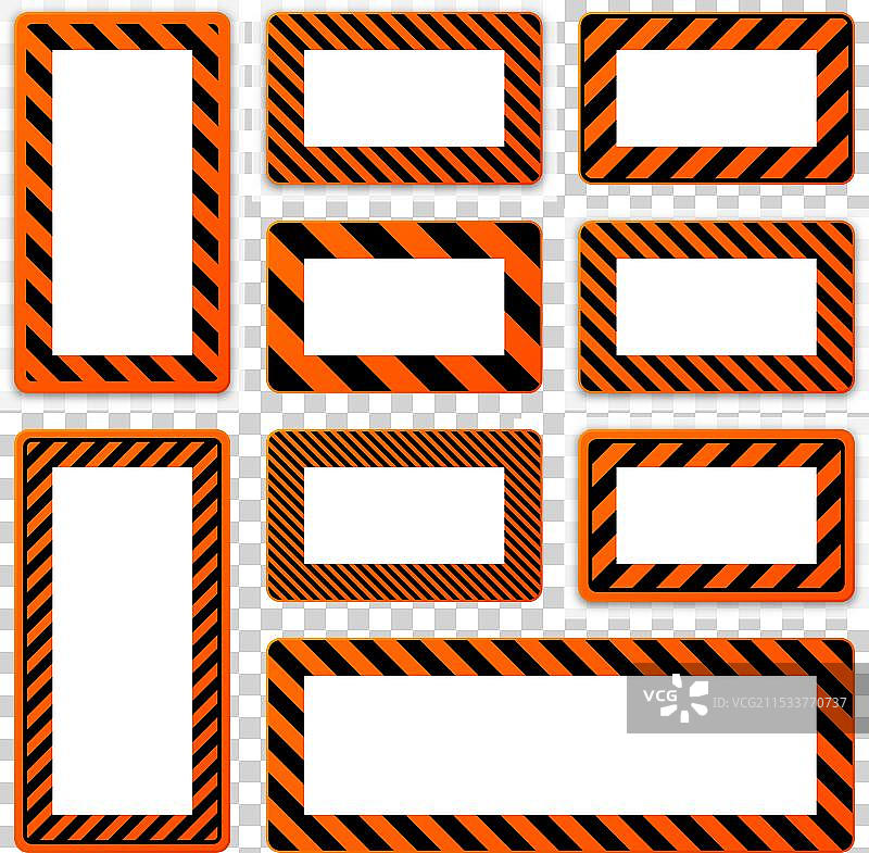 各种带有斜线的空白警告标志图片素材