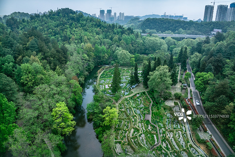 贵阳阿哈湖湿地公园自然风景图片素材